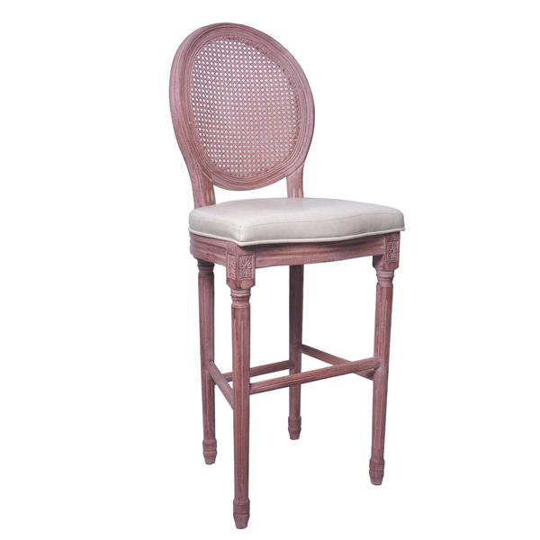 Louis chair barstool with rattan back